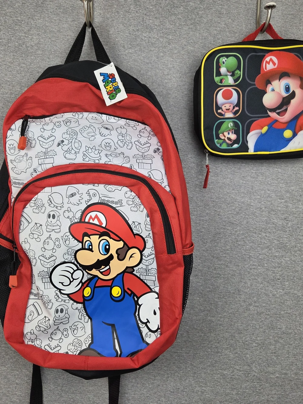 Nostalgic Bioworld Super Mario Multicolor Logo Backpack And Lunch Box